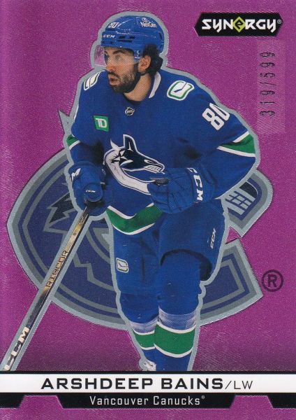 insert RC karta ARSHDEEP BAINS 24-25 Synergy NHL Impressions Rookies Magenta /599